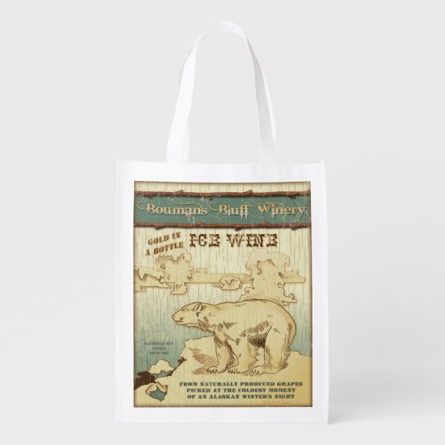 Alaska Wine Label, Ice Wine, grocery bag (Front)