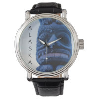 Alaska Winter Scene Carved Totem Pole Designed