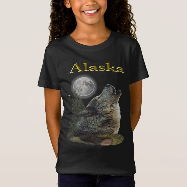 Alaska wolf and moon T-Shirt (Front)