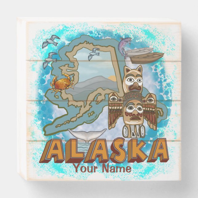 Alaska  wooden box sign (Front Horizontal)