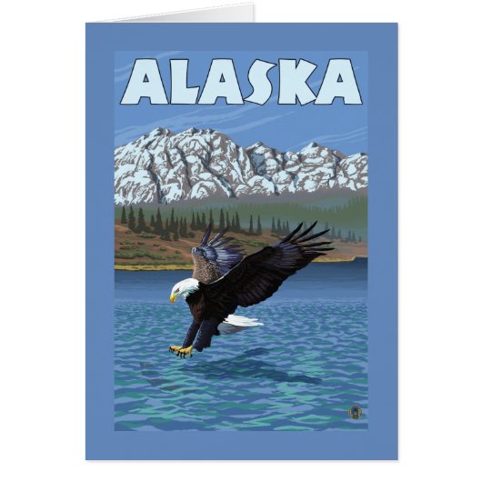 AlaskaBald Eagle Vintage Travel Poster (Front)