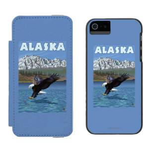 AlaskaBald Eagle Vintage Travel Poster Wallet Case For iPhone SE/5/5s