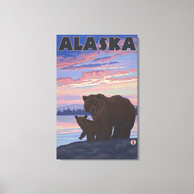 AlaskaBear and Cub Canvas Print (Front)