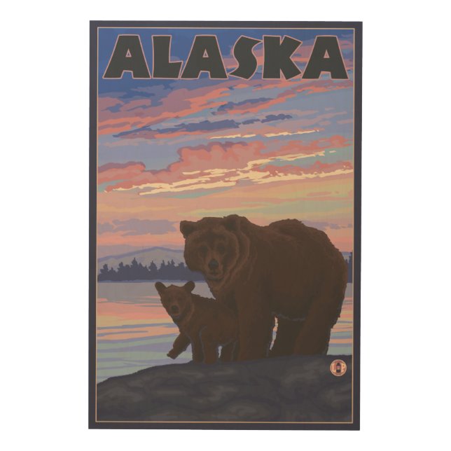 AlaskaBear and Cub Wood Wall Decor (Front)