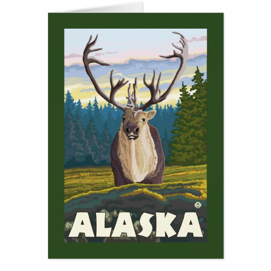 AlaskaCaribou in the Wild Vintage Travel (Front)
