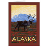 AlaskaCaribou Vintage Travel Poster (Front)