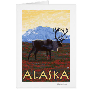 AlaskaCaribou Vintage Travel Poster Cards