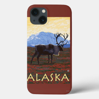 AlaskaCaribou Vintage Travel Poster iPhone 13 Case