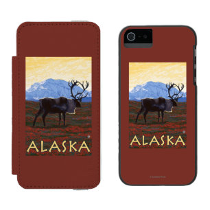 AlaskaCaribou Vintage Travel Poster Wallet Case For iPhone SE/5/5s