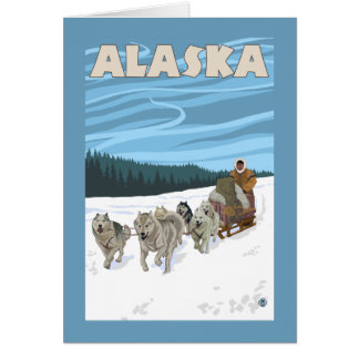 AlaskaDogsledding Vintage Travel Poster Cards