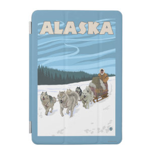 AlaskaDogsledding Vintage Travel Poster iPad Mini Cover