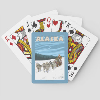 AlaskaDogsledding Vintage Travel Poster Poker Cards