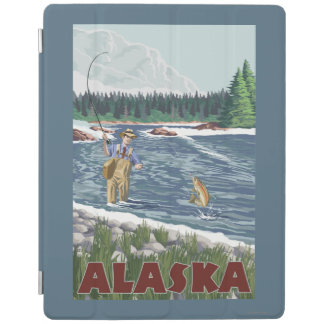 AlaskaFly Fisherman Vintage Travel Poster iPad Smart Cover
