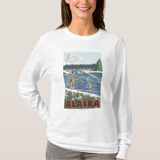 AlaskaFly Fisherman Vintage Travel Poster T-Shirt