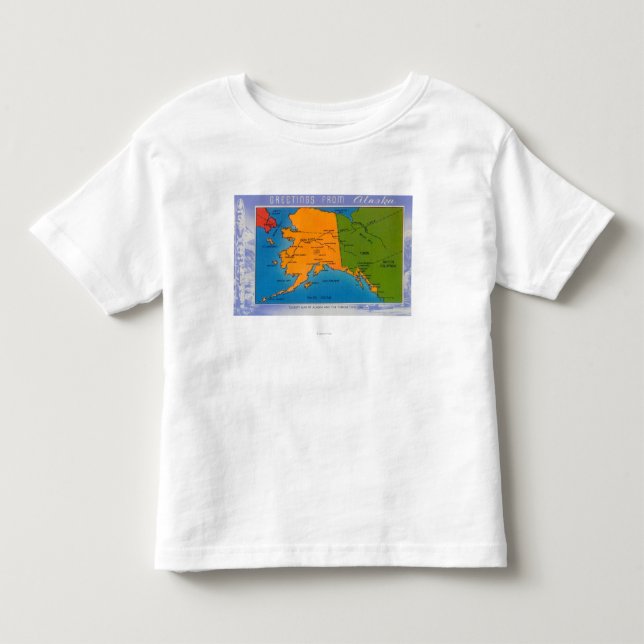 AlaskaGreetings From Alaska Map Toddler T-shirt (Front)