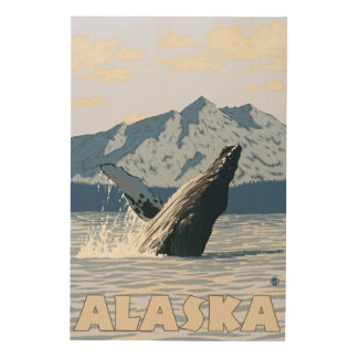 AlaskaHumpback Whale Vintage Travel Poster