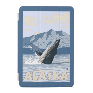 AlaskaHumpback Whale Vintage Travel Poster iPad Mini Cover