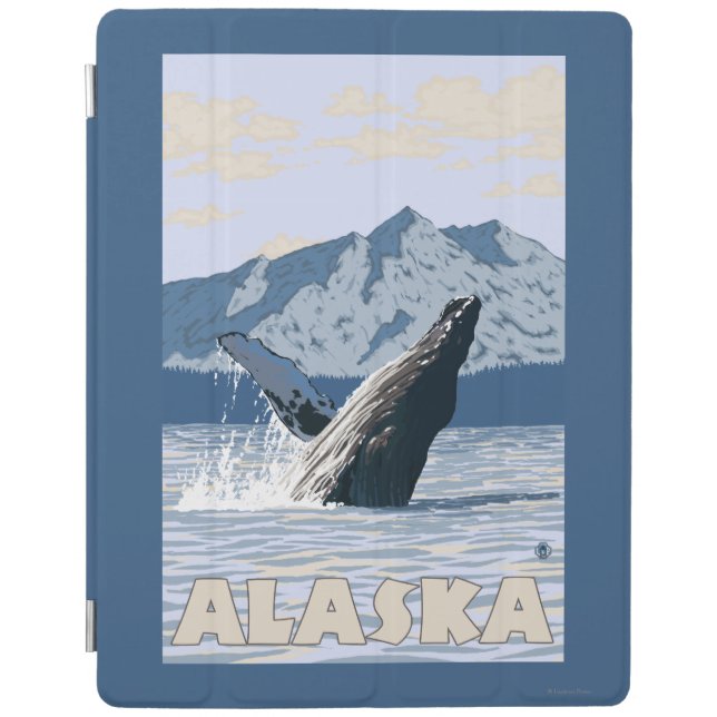 AlaskaHumpback Whale Vintage Travel Poster iPad Smart Cover (Front)