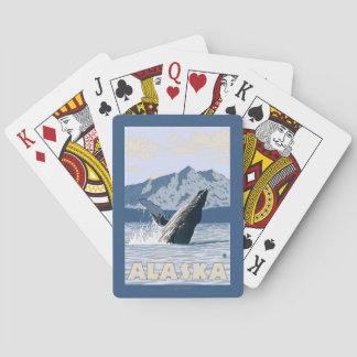 AlaskaHumpback Whale Vintage Travel Poster Poker Cards