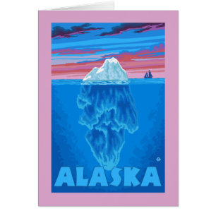 AlaskaIceberg Vintage Travel Poster