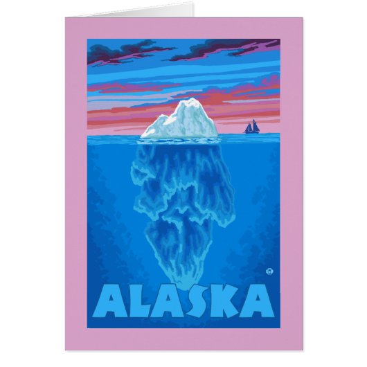 AlaskaIceberg Vintage Travel Poster (Front)