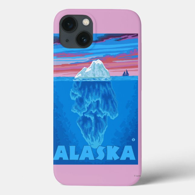 AlaskaIceberg Vintage Travel Poster Case-Mate iPhone Case (Back)