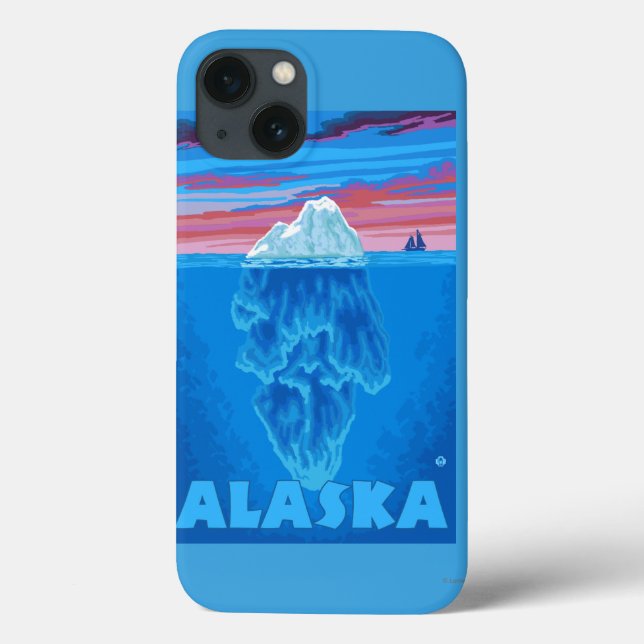 AlaskaIceberg Vintage Travel Poster Case-Mate iPhone Case (Back)