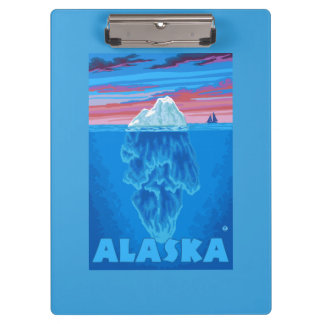 AlaskaIceberg Vintage Travel Poster Clipboard