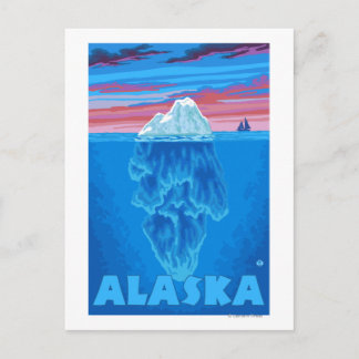 AlaskaIceberg Vintage Travel Poster Postcard
