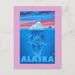 AlaskaIceberg Vintage Travel Poster Postcard