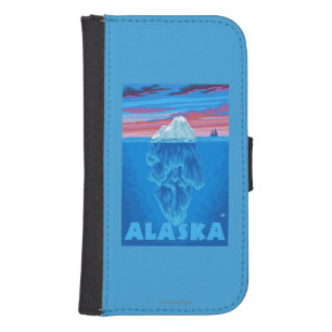 AlaskaIceberg Vintage Travel Poster Samsung S4 Wallet Case