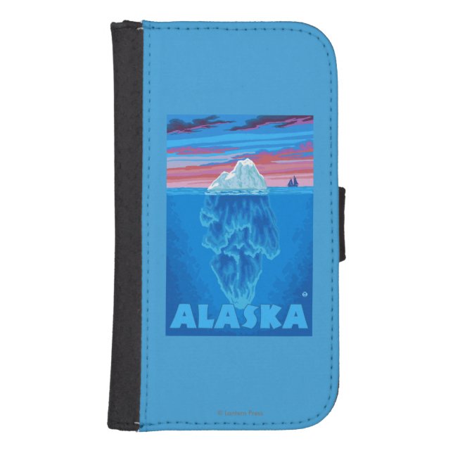 AlaskaIceberg Vintage Travel Poster Samsung Galaxy Wallet Case (Front)