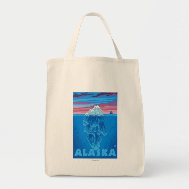 AlaskaIceberg Vintage Travel Poster Tote Bag (Front)