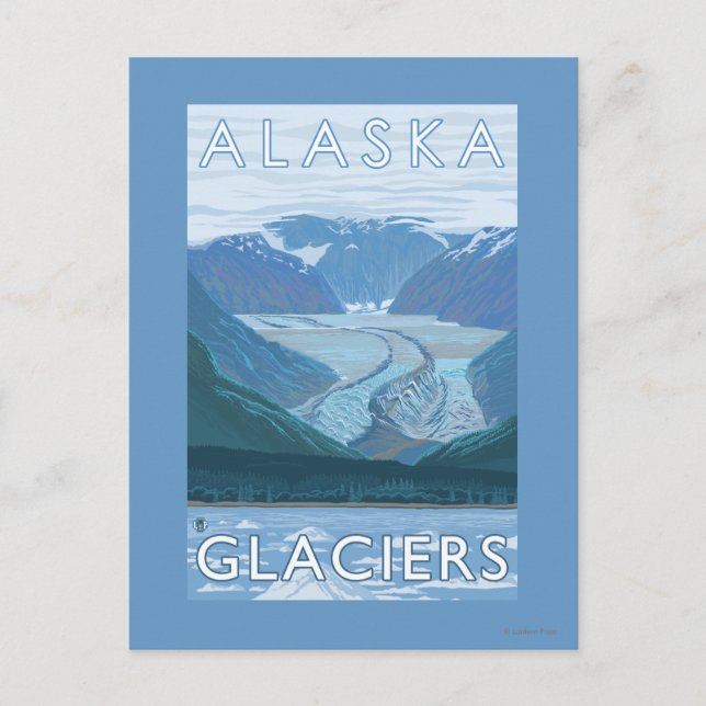 AlaskaLarge Glacier Scene Vintage Travel Postcard (Front)