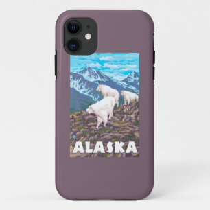 AlaskaMountain Goats Vintage Travel Poster iPhone 11 Case