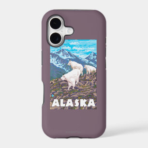 AlaskaMountain Goats Vintage Travel Poster iPhone 17 Case