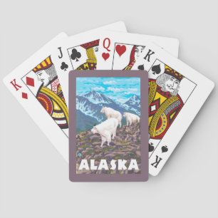 AlaskaMountain Goats Vintage Travel Poster Poker Cards