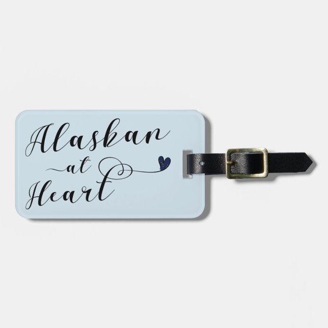 Alaskan At Heart Luggage Tag Template, Alaska (Front Horizontal)
