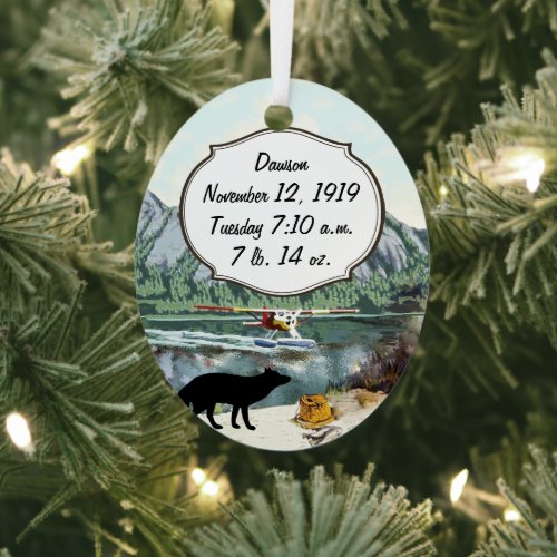 Alaskan Baby Boy Future Pilot Birth Record Metal Ornament