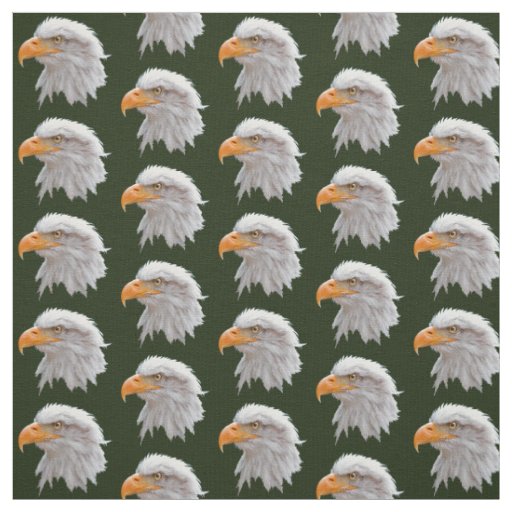 Alaskan Bald Eagle Fabric (Dark Green)