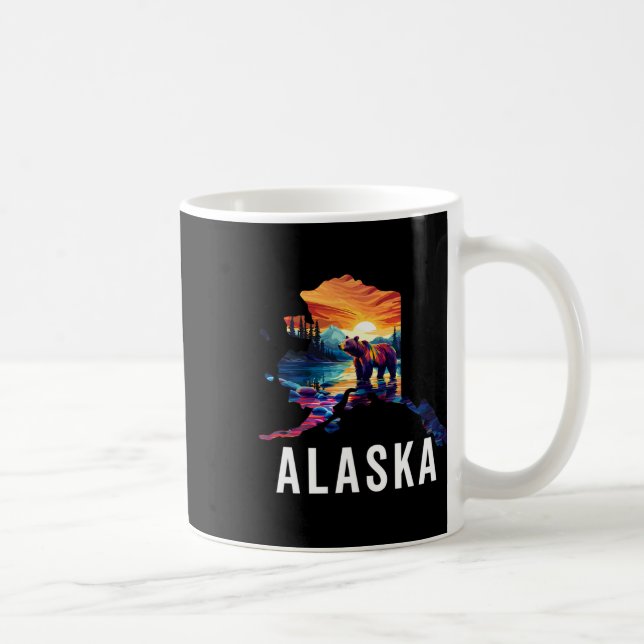 Alaskan Bear Animal Alaska Map Souvenirs Vacation  Coffee Mug (Right)
