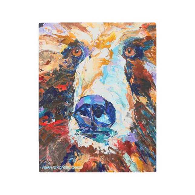 Alaskan Bear "In the Bears Gaze Metal print (Front)