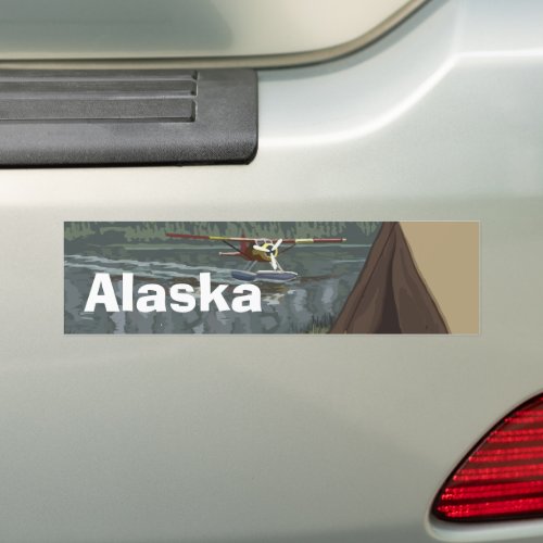 Alaskan Bush Plane Lake Camping Tent Bumper Sticker