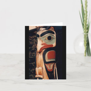 Alaskan Carved Color Totem Pole Summer Folded Card