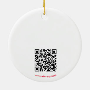 Alaskan Chick ceramic ornament w/QR_no Holid