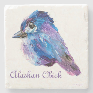 Alaskan Chick marble stone coaster