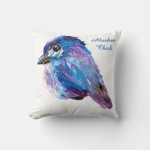 Alaskan Chick Polyester Throw Pillow