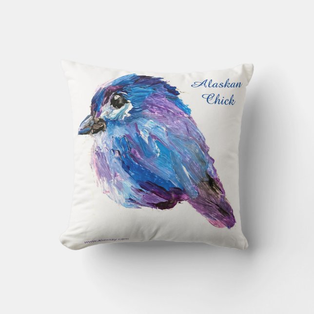 Alaskan Chick Polyester Throw Pillow (Front)