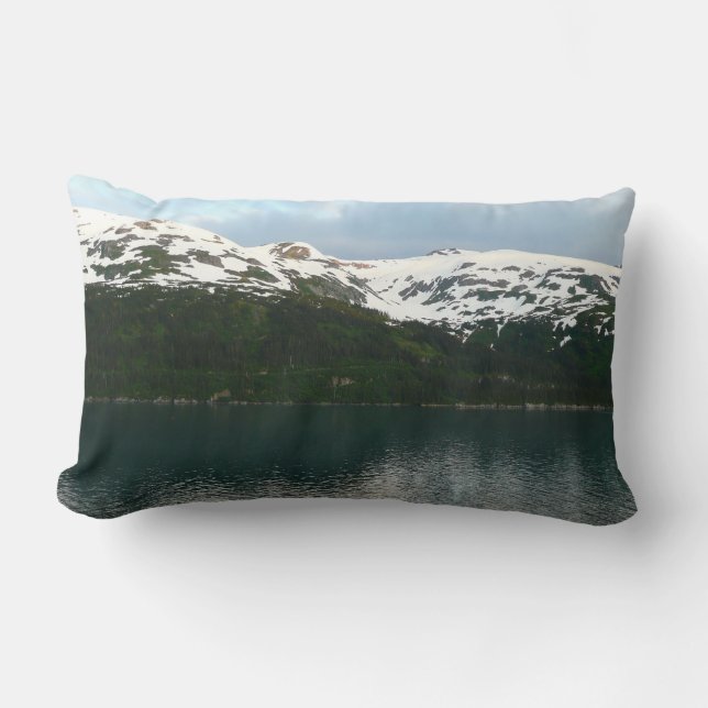 Alaskan Coast at Dusk Lumbar Pillow (Front)