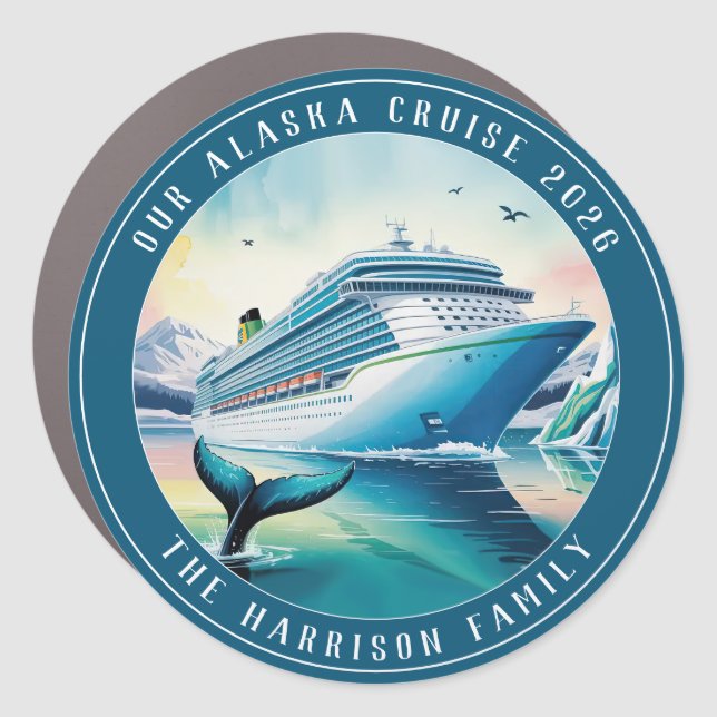 Alaskan Cruise Decor Door Personalized Magnet (Front)